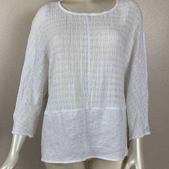 New JOIE Linen Gauze Texture Top Size SMALL tunic shirt - Picture 3 of 8